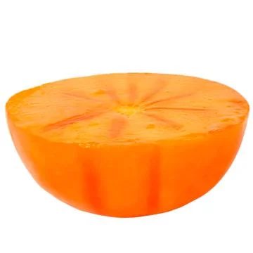 Isolated half persimmon on white background Stock Photos
