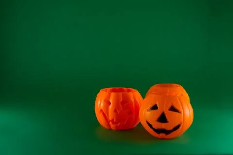 Isolated halloween pumpkins Stock Photos