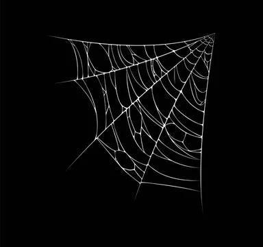 Isolated Halloween spider web and cobweb threads Stock Illustration