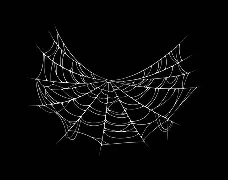Isolated Halloween spider web and cobweb threads Stock Illustration