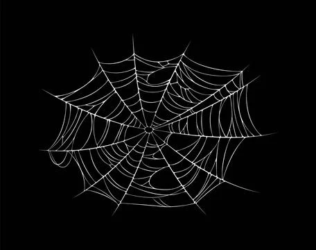 Isolated Halloween spider web or cobweb threads Ilustración de archivo