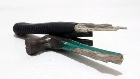 Isolated hammer with broken handle Stock Photos