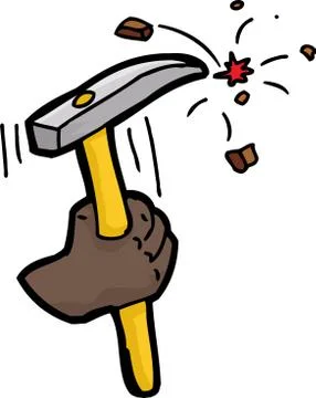 Isolated Hand and Chisel Stock Illustration