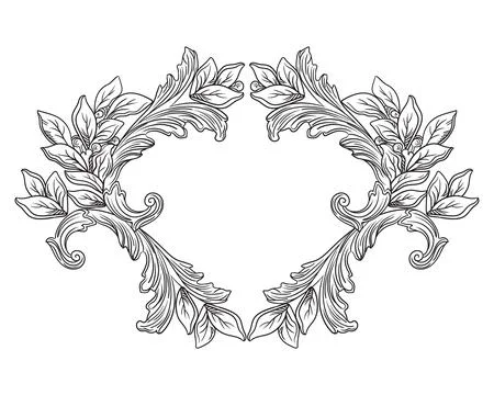 Isolated hand drawing frame with laurel leaves vector illustration Stock Illustration