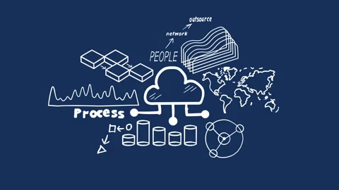 Isolated Hand-drawn Cloud Storage And Infographic Stock Footage 116185172