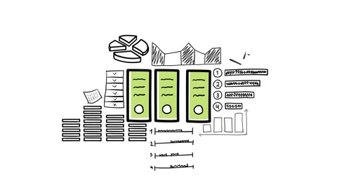 Isolated Hand Drawn Document Folders Icon &amp; Infographics. Stock Footage 118303081