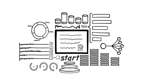 Isolated Hand Drawn Document Icon &amp; Infographics. Video stock 117618134