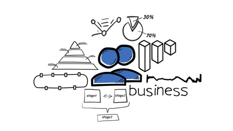 Isolated Hand Drawn Group Icon &amp; Infographics, color. Stock Footage 116750022