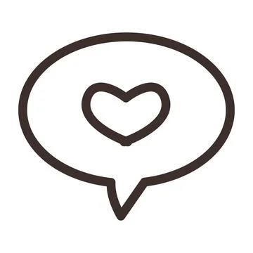 Isolated hand drawn heart shape on bubble chat icon Vector Stock Illustration