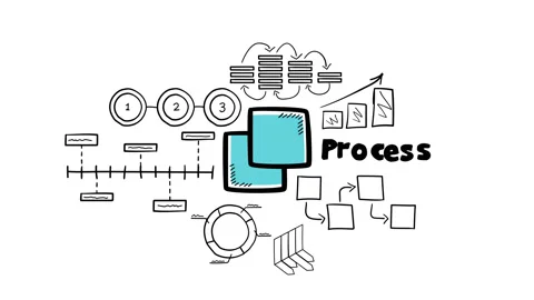 Isolated Hand Drawn interface windows Icon &amp; Infographics, color. Stock Footage 116750965
