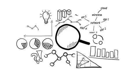 Isolated Hand Drawn Magnifier Icon &amp; Infographics. Video stock 117616807