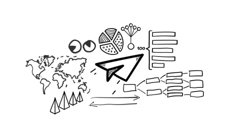 Isolated Hand Drawn Paper plane Icon &amp; Infographics. Stock Footage 117617043