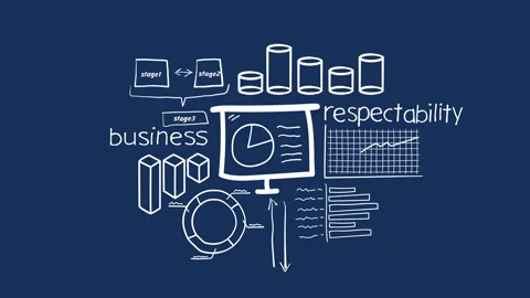 Isolated Hand Drawn projector Icon &amp; Infographics Stock Footage 116188037