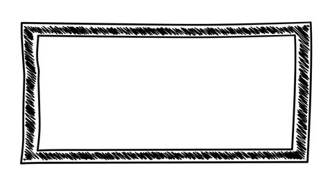 Isolated hand-drawn rectangular frame with hatching. Stock Footage 115731427