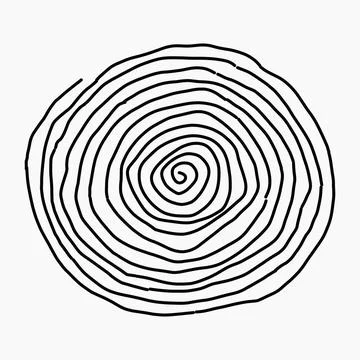 Isolated hand drawn spiral pattern with white background Stock Illustration