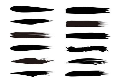 Isolated Hand Drawn Vector Brush Graphic Elements Set. Premium Vector 스톡 일러스트