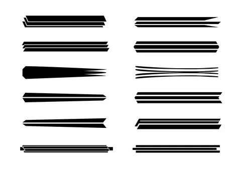 Isolated Hand Drawn Vector Brush Graphic Elements Set. Premium Vector Illustrazione stock