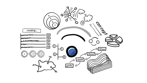 Isolated Hand Drawn Wi-Fi &amp; Infographics. Stock Footage 118310660