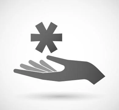 Isolated hand giving an asterisk Stock Illustration