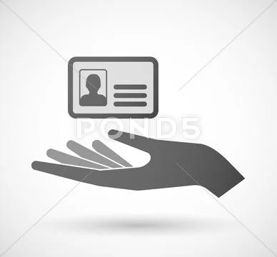Isolated hand giving an id card Stock Illustration #55281144