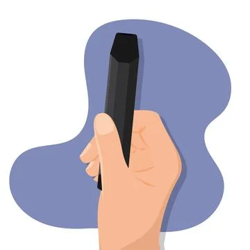 Isolated hand holding an e-cigarette Vector Stock Illustration