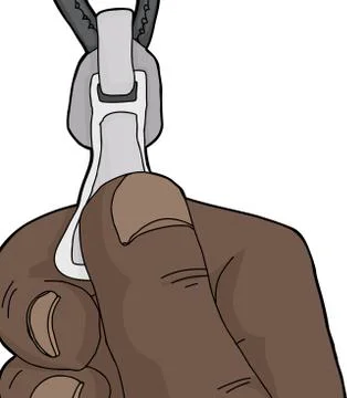 Isolated Hand Pulling Zipper Stock Illustration
