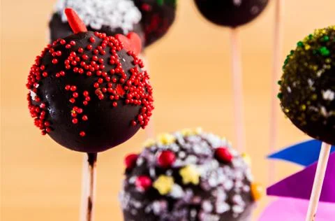 Isolated handmade cake-pop made in baking class Stock Photos