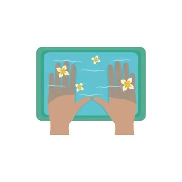 Isolated hands inside water box vector design イラスト素材