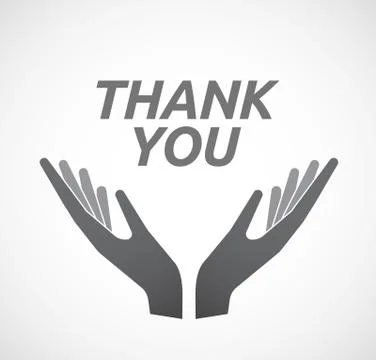 Isolated hands offering icon with    the text THANK YOU Stock Illustration