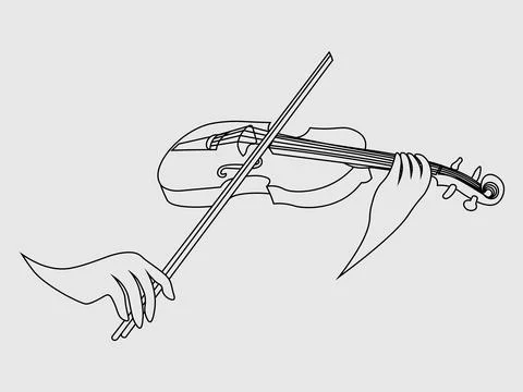 Isolated hands playing on violin Stock Illustration