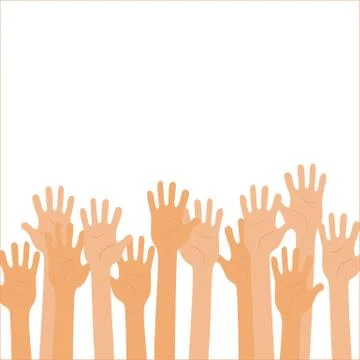Isolated up hands. Teamwork, voting Stock Illustration