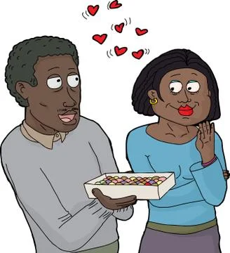 Isolated happy couple with candy Ilustração Stock