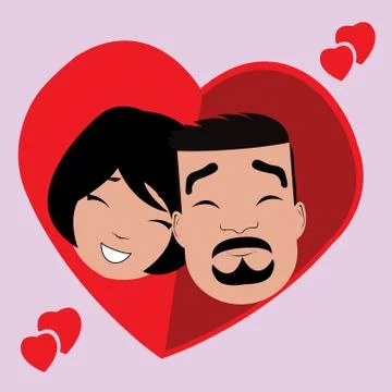 Isolated happy couple Stock Illustration