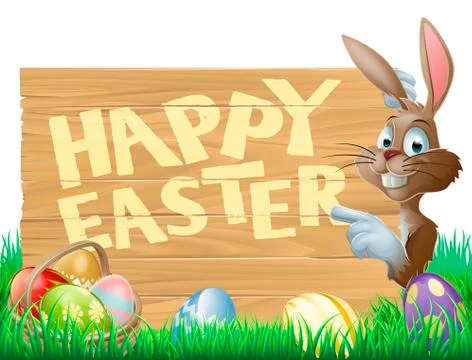 Isolated happy easter bunny 库存插图