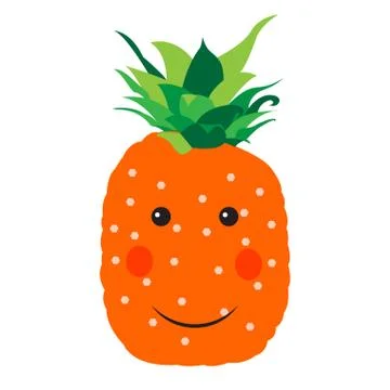 Isolated happy pineapple Stock Illustration