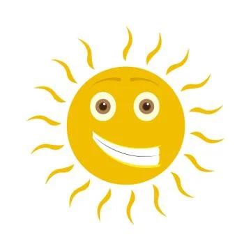 Isolated happy sun Illustrazione stock