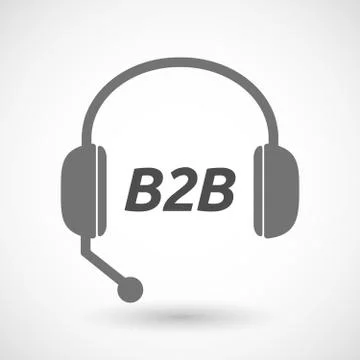 Isolated  headset icon with    the text B2B Stock Illustration