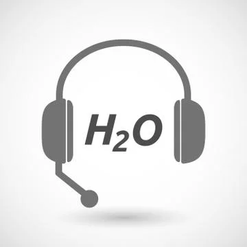 Isolated  headset icon with    the text H2O Stock Illustration