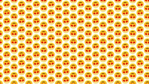 Isolated heart eye smiley background. A lot of emoji are rotating. Stock Footage 112273706