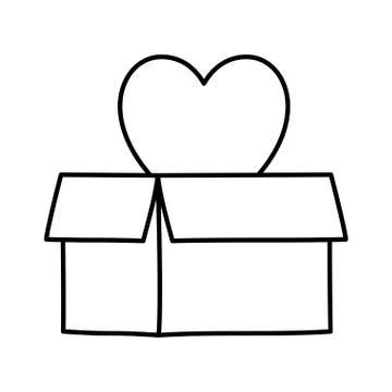 Isolated heart inside box vector design Illustrazione stock