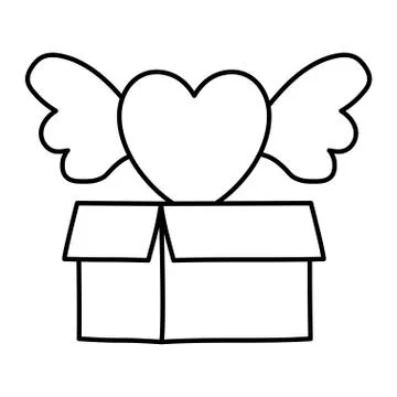 Isolated heart inside box vector design Stock Illustration
