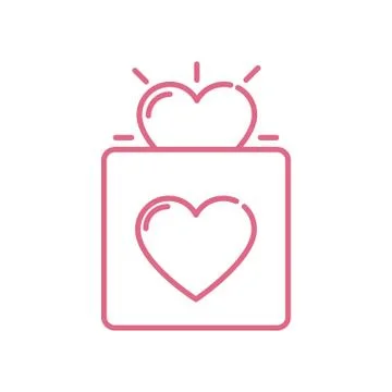 Isolated heart inside box vector design イラスト素材