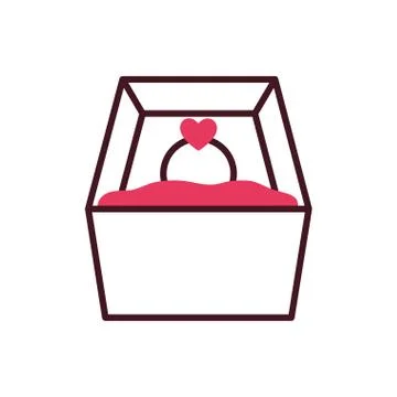 Isolated heart ring inside box vector design イラスト素材