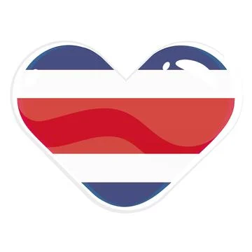Isolated heart shape with the flag of Costa Rica Vector Stock Illustration
