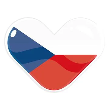 Isolated heart shape with the flag of Czech republic Vector Stock Illustration