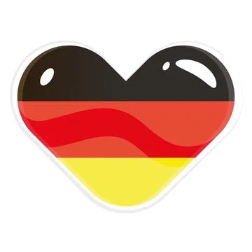 Isolated heart shape with the flag of German Vector Stock Illustration