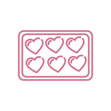 Isolated hearts inside box vector design イラスト素材