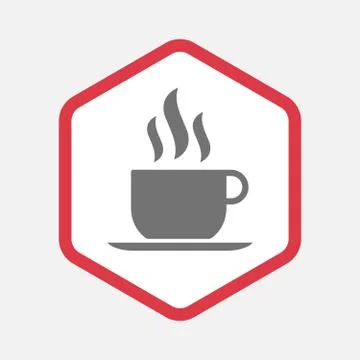 Isolated hexagon with a cup of coffee Stock Illustration