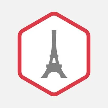 Isolated hexagon with   the Eiffel tower イラスト素材