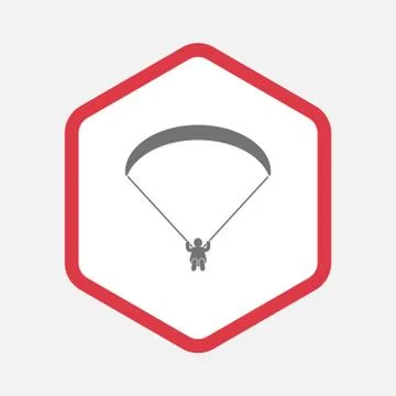 Isolated hexagon with a paraglider Stock Illustration